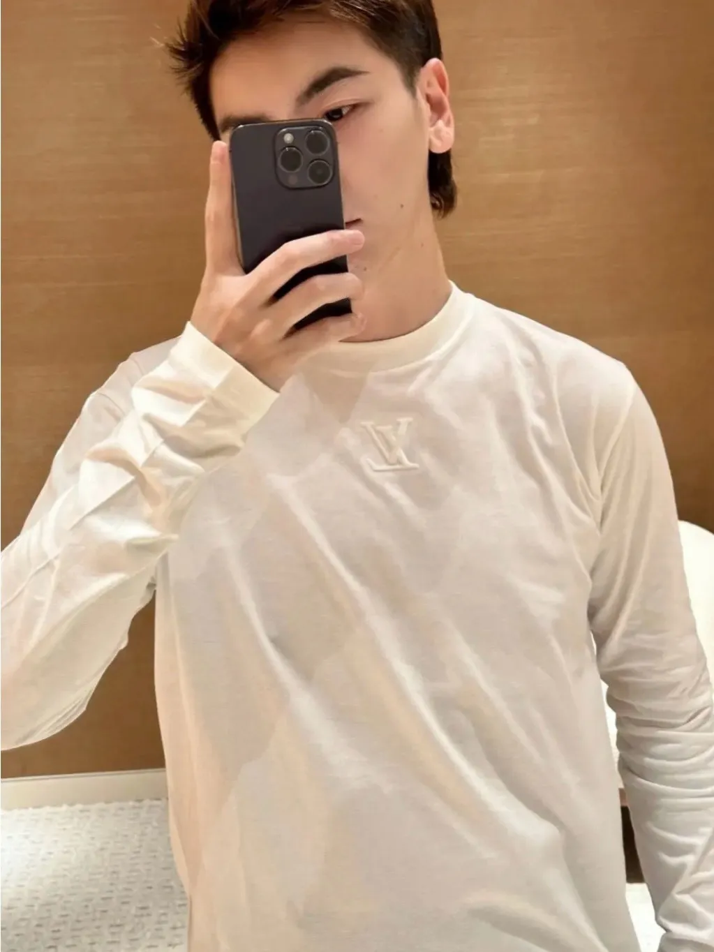 Louis Vuitton/Louis Vuitton embossed logo embossed long-sleeved T-shirt